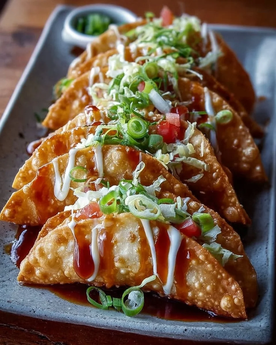 Delicious Chicken Wonton Tacos inspired by Applebee's recipe