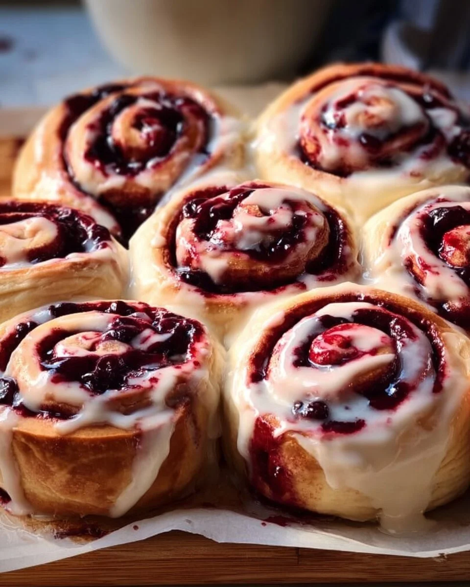 Cherry Cinnamon Rolls with Homemade Filling