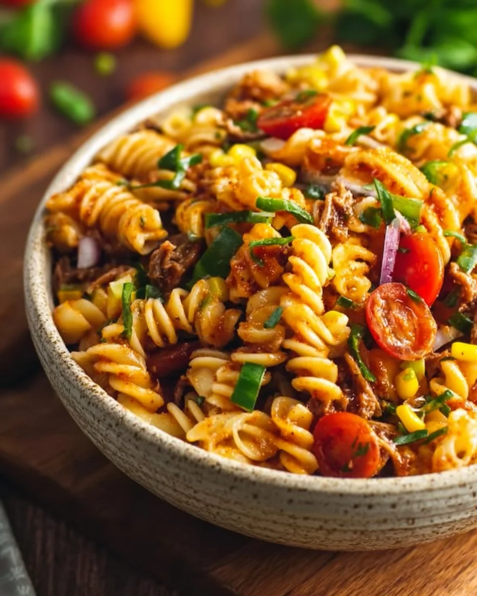 Cold Taco Pasta Salad with Catalina Dressing