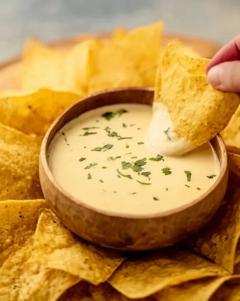 Creamy copycat Chipotle white cheese sauce served in a bowl