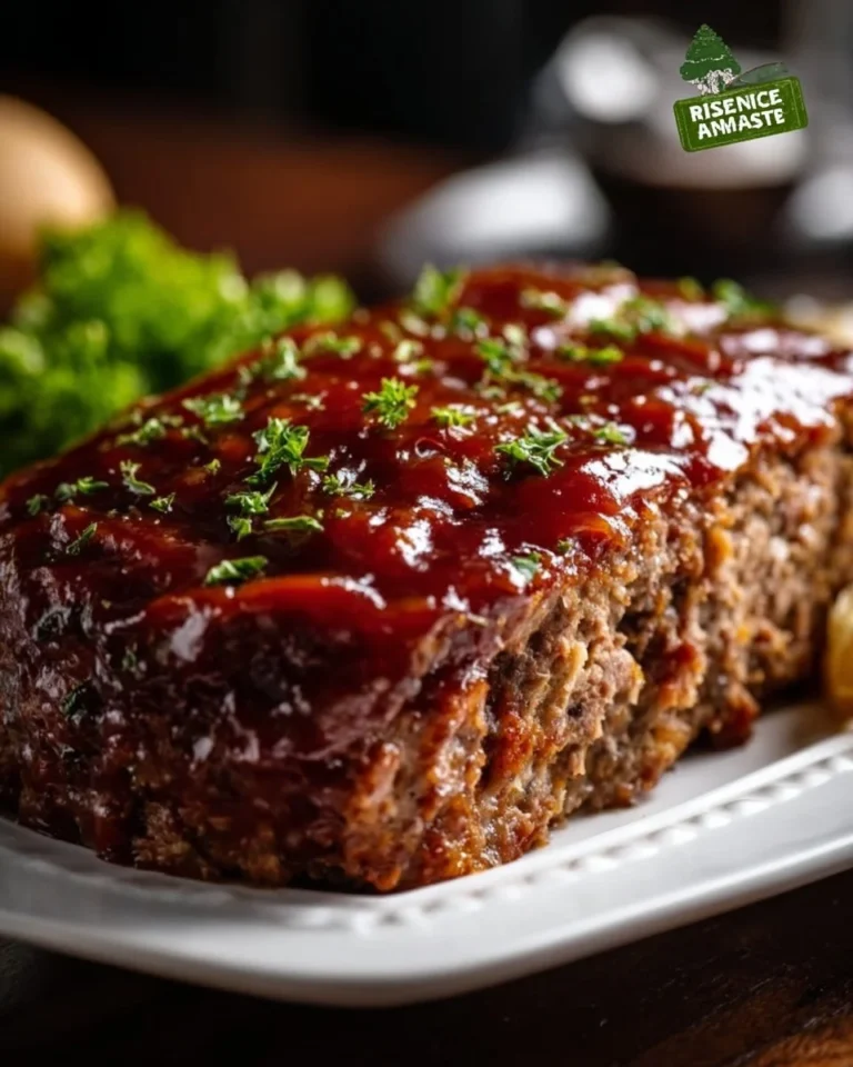 Delicious homemade Cracker Barrel meatloaf dinner on a plate