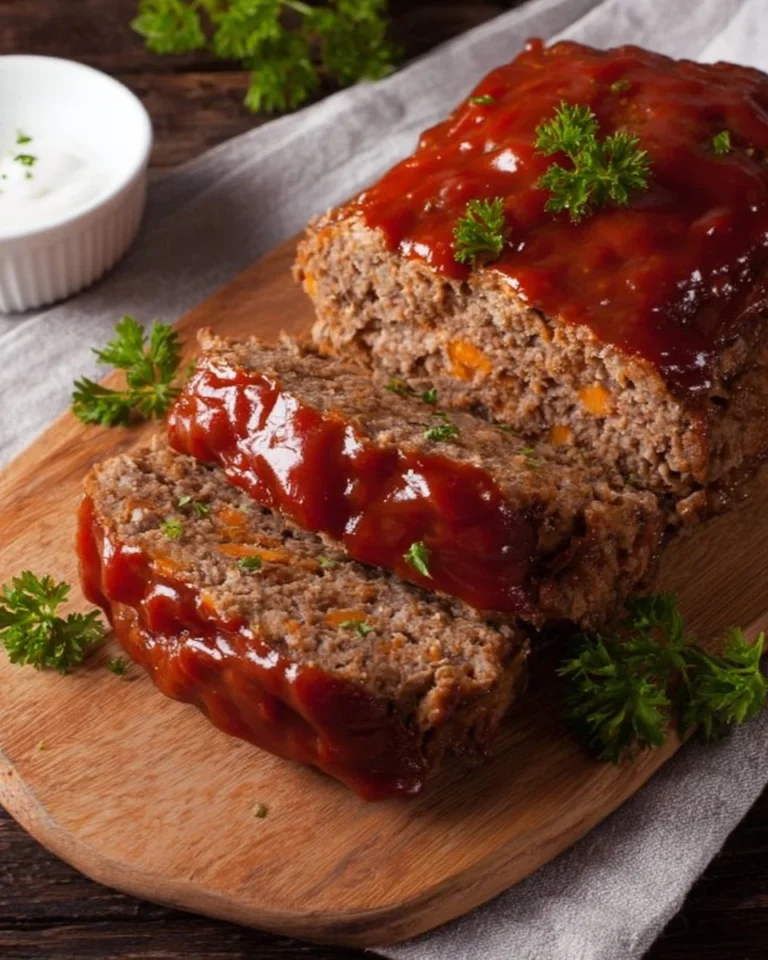 Delicious Cracker Barrel meatloaf served with sides.