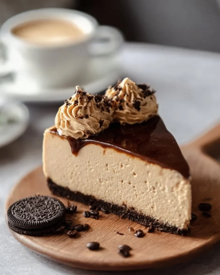 Creamy coffee cheesecake dessert with a rich and smooth texture