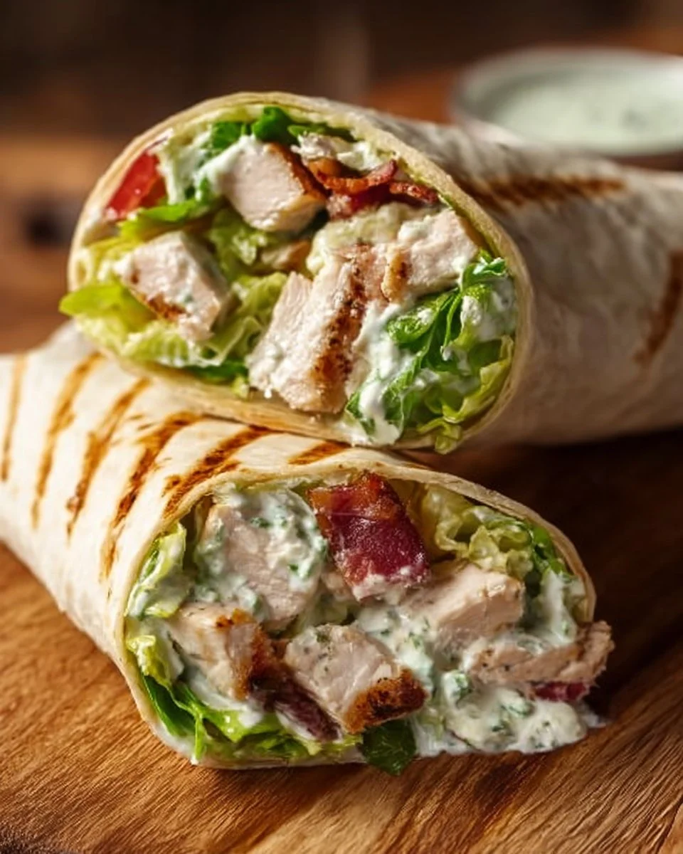 Healthy & Easy Chopped Chicken Caesar Salad Wrap